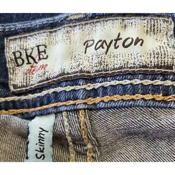 BKE Denim Jeans Women's 25R (28x30) Dark Wash Payton Skinny Straight Stretch - Picture 7 of 10